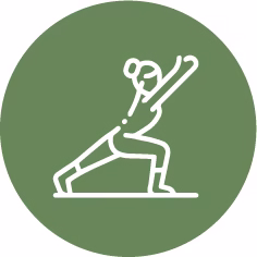 A person stretching in a yoga pose