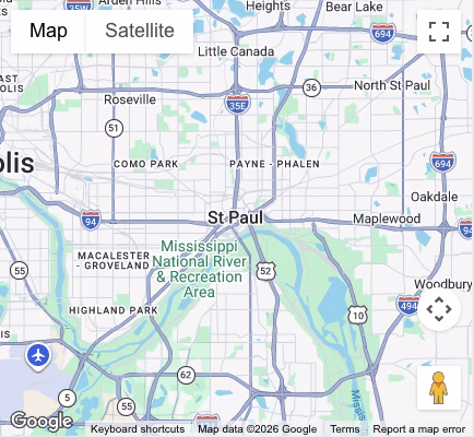 Map view of Keepsake PCO's service area in St. Paul, MN
